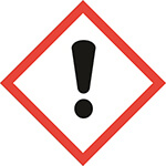 Varoitusmerkki GHS07 ilmaisee terveydelle tai otsonikerrokselle vaarallisia aineita.