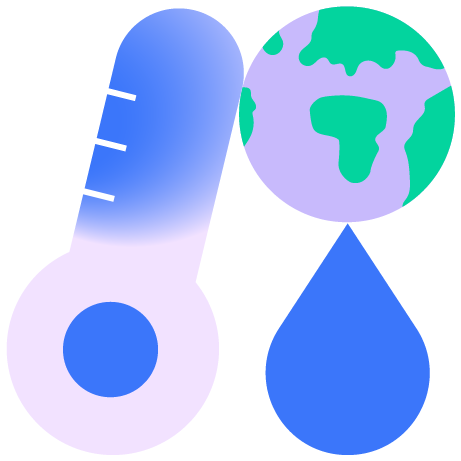 Piirretty lämpömittari ja maapallo.