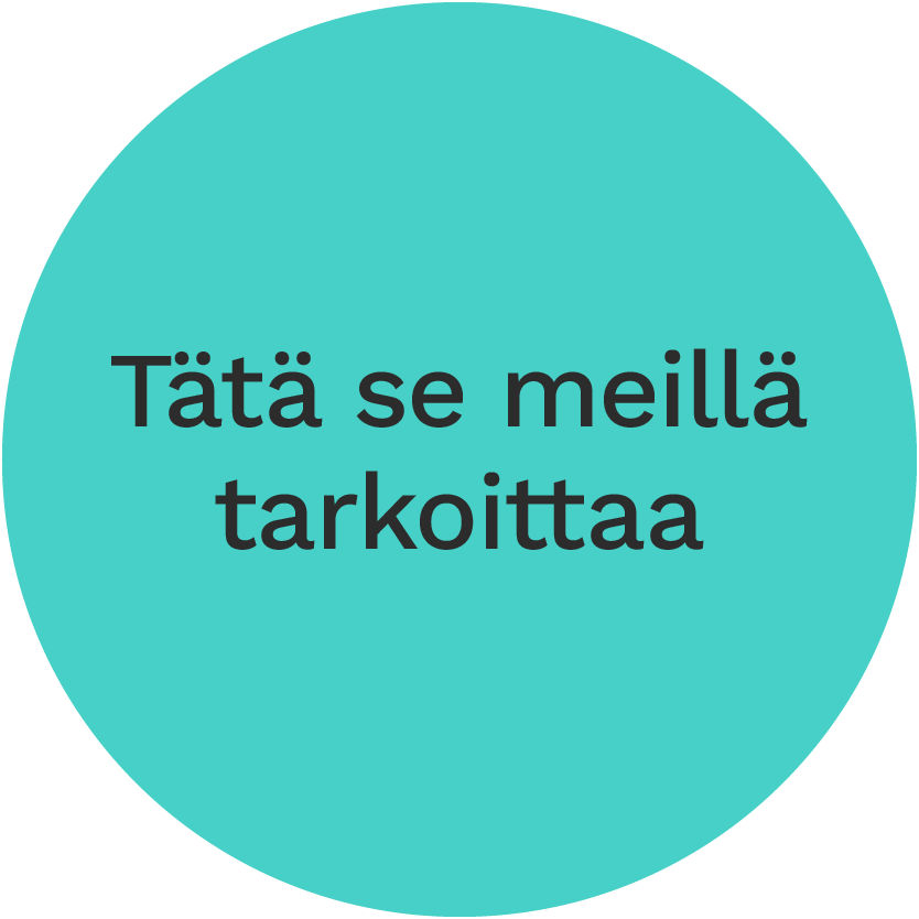 Tätä se meillä tarkoittaa.