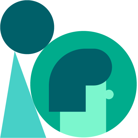 Piirretty pää pallon sisällä.