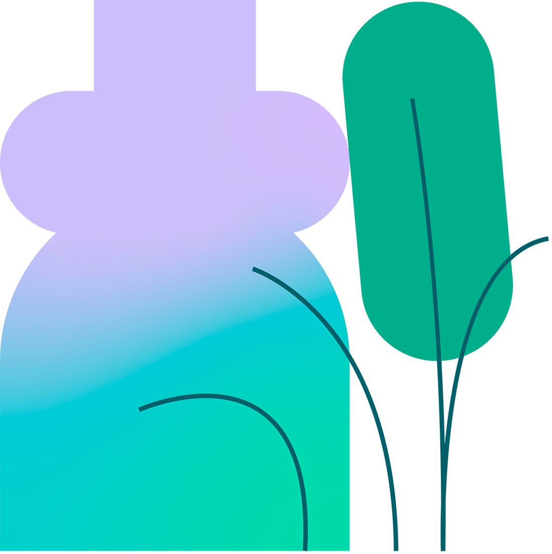 Piirretty pullo ja heinä.