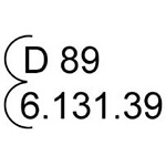 EY-tyyppihyväksymismerkki (esimerkissä D 89 tarkoittaa Saksa 1989) sekä hyväksyntätunnus (esimerkissä 6.131.39). Tällaisia merkintöjä voi olla esim. vesimittareissa. 