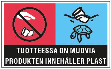 Painettu merkintä tuotteessa on muovia, värillinen.